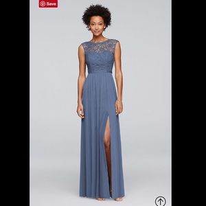 David’s Bridal Long Bridesmaid Dress F19328